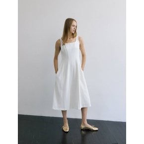 SQUARE NECK CORSET DRESS / IVORY