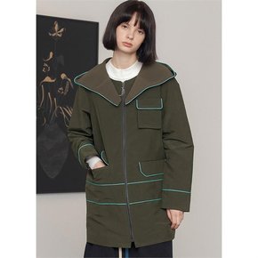 NEON LINED KHAKI HOOD JACKET[A]