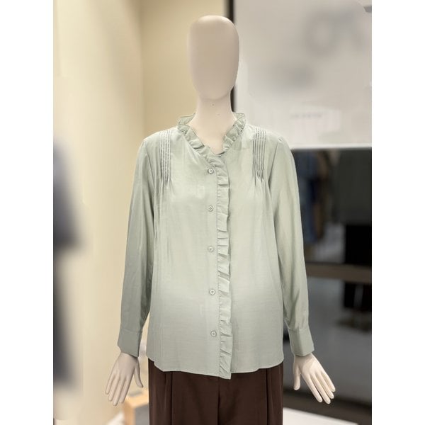 [부산점] [씨씨콜렉트] 러플카라 V넥 핀턱 블라우스 (E254PSC163)