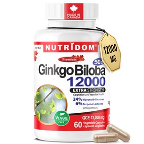 뉴트리돔 캐나다 징코빌로바 12000mg 60캡슐x2개