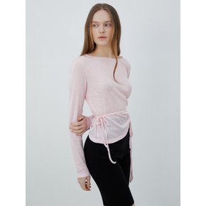 drawstring ballet long sleeve (pink)