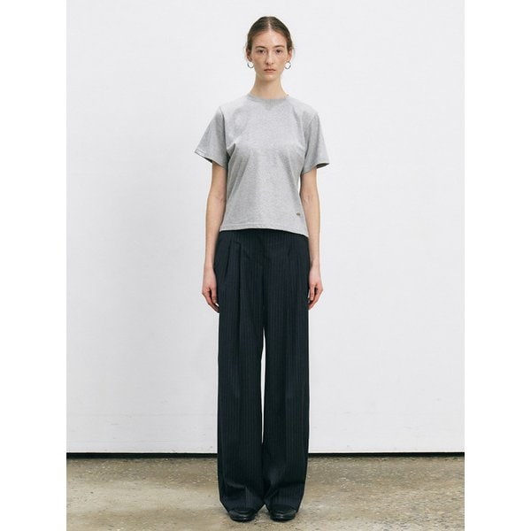 COTTON ROUND NECK T-SHIRT [GREY]