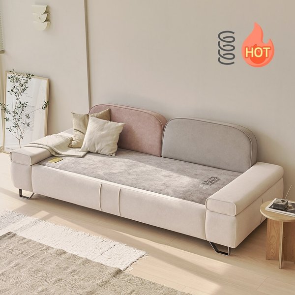 가구 흙품 패브릭 독립스프링 온열 4인용 흙쇼파