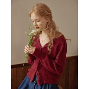 Ava Vintage Style Cable Red Knit Cardigan