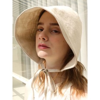 엘케블룸 BLOSSOM LINEN BEIGE BONNET HAT