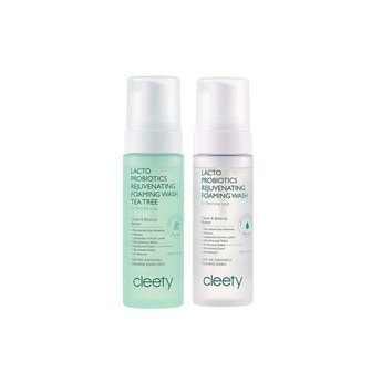 cleety 락토 프로바이오틱스 포밍워시 여성청결제 듀오 세트 (티트리 175ml + 무향 175ml)