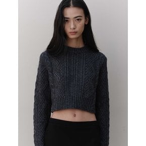 wool cable crop knit_charcoal