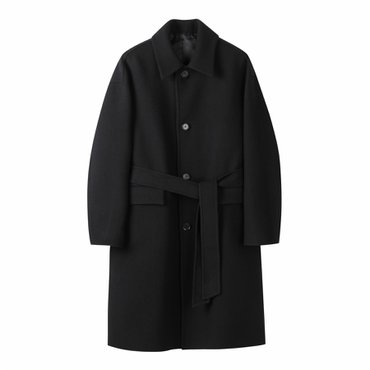 커스텀멜로우 [Online Only] Black Cashmere Blended Mac Coat_CQCAW24711BKX