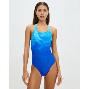 5017155 Speedo Placement Medalist One-Piece - True Cobalt  Picton Blue