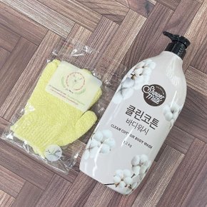 샤워메이트 클린코튼바디워시1.2kg 은품샤워글러브-O