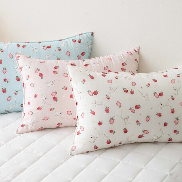 아밍 딸기파우더 모달 간절기 베개커버 40x60 3컬러