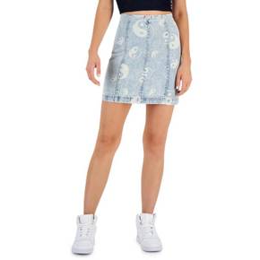 4853831 Tinseltown Womens Mini Printed Denim Skirt