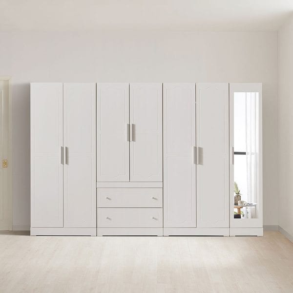 [동서가구] 디엘 2800 투서랍 전신거울 이불 옷장 세트 DF922026