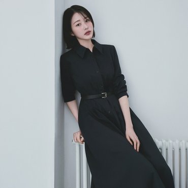 케네스레이디 레더벨트 핀턱 셔츠원피스(장다아 착용) EWOPPC0300