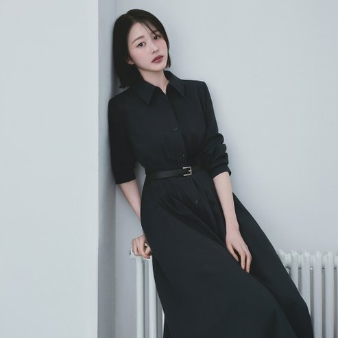케네스레이디 레더벨트 핀턱 셔츠원피스(장다아 착용) EWOPPC0300