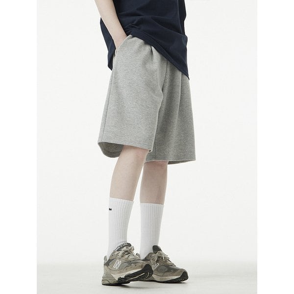 버뮤다 와이드 스웨트 숏 팬츠_그레이