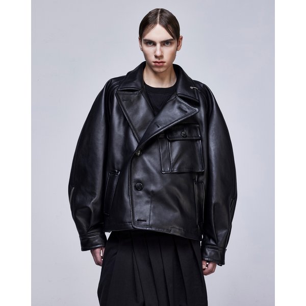 [파주점] 컬렉션 에비에이터 레더 자켓 SH2JP720BK