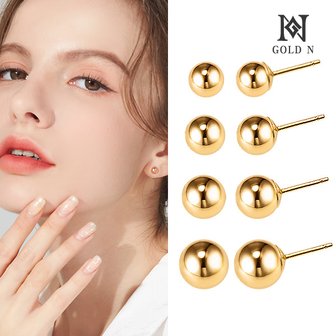 골드앤 14K 심플 골드볼 3mm/4mm/5mm/6mm 귀걸이