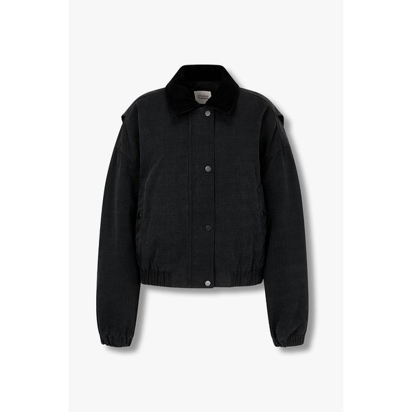 배색 카라넥 코튼 크롭 점퍼 9105413212099