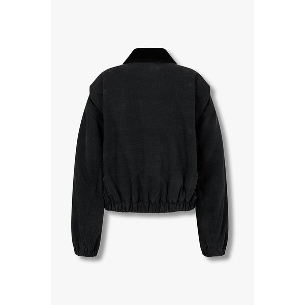 배색 카라넥 코튼 크롭 점퍼 9105413212099