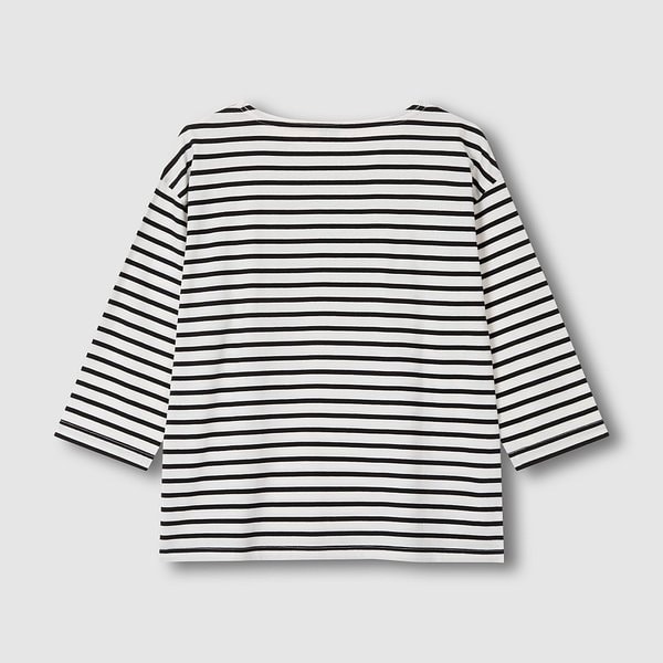 여 코튼 스트라이프 7부 티셔츠 J116101037099