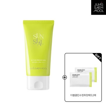 정샘물 선슈얼 액티브 프루프 선 70ml +더블클린수정화장패드2매