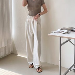 여자 핀턱 일자핏 데일리룩 루즈 끈밴딩 썸머 바지