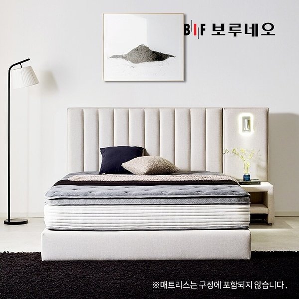 BIF보루네오 디에르 슈드 퀸킹침대프레임+LED협탁