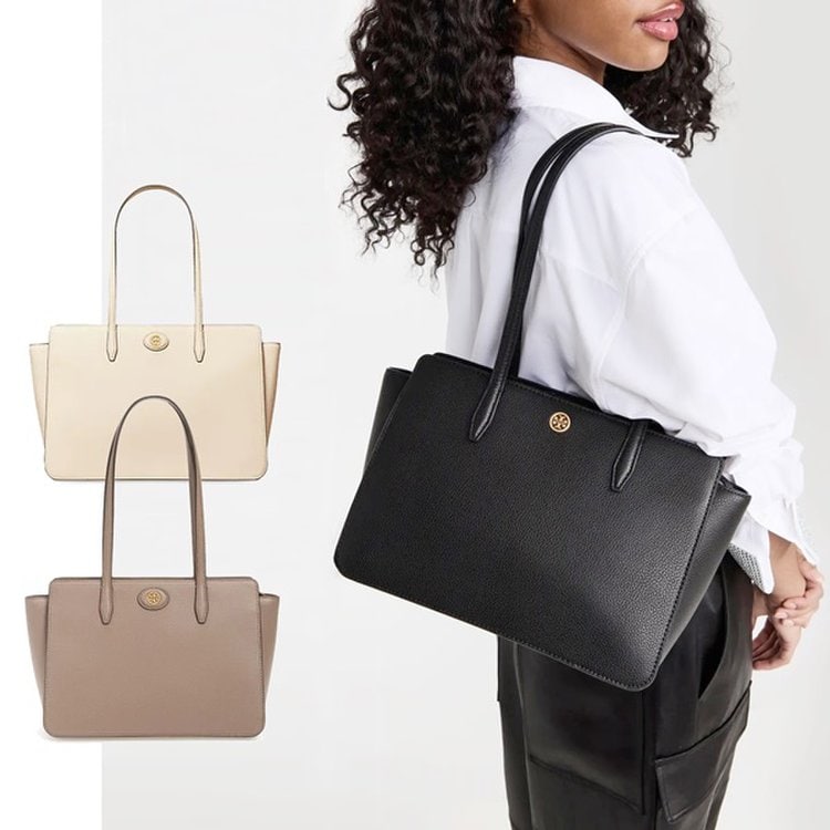 即発★Tory Burch★ SMALL ROBINSON PEBBLED TOTE 143241 Tory Burch Small Robinson Pebbled Tote Black – Balilene