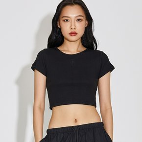 SOFT RIB CROP S/S TOP_T316TP113(BK)