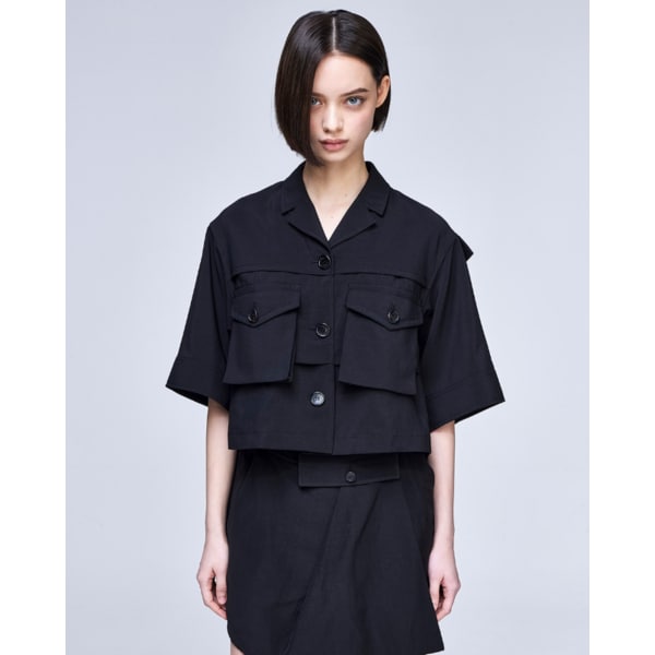 [파주점] [송지오우먼]송지오 컬렉션 플레이트 플레어 자켓 블랙 WH3JP708BK