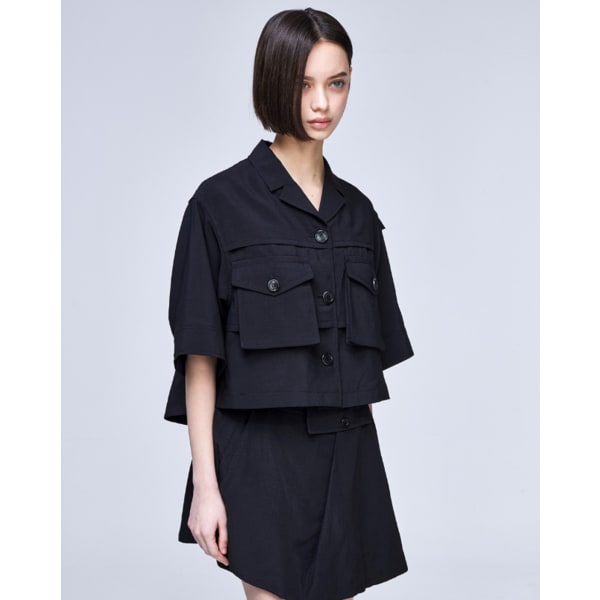 [파주점] [송지오우먼]송지오 컬렉션 플레이트 플레어 자켓 블랙 WH3JP708BK