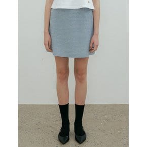 TWEED MINI SKIRT - Sky blue