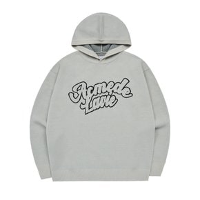 ROUND LOGO HOODIE KNIT GREY 라운드 로고 후드 니트 그레이