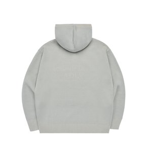 ROUND LOGO HOODIE KNIT GREY 라운드 로고 후드 니트 그레이