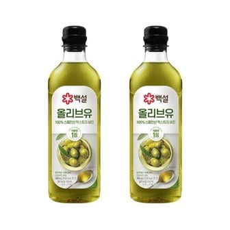 CJ제일제당 백설 압착올리브유 900ml x2개