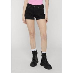 True Religion 트루 종교 제니 MR 커비 롤드 숏 - 데님 반바지 바디 린스 블랙 7798840