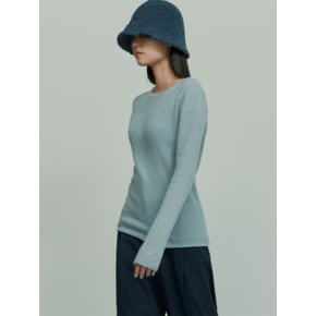 ALPACA BLEND BOAT NECK KNIT TOP CLOUD