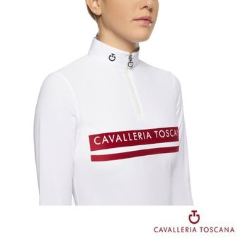  [CAVALLERIA TOSCANA] Flocked print girls jersey 여성 어린이 승마대회 폴로 긴팔셔츠