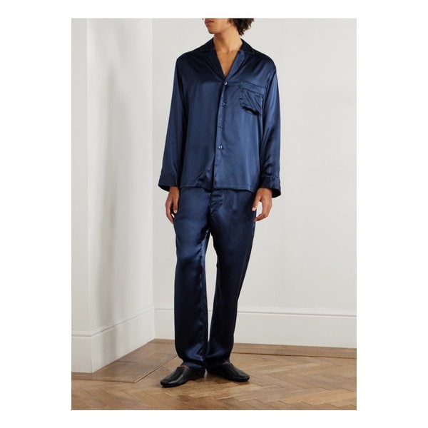 루비나찌 실크 새틴 파자마 세트 블루 46376663163002634