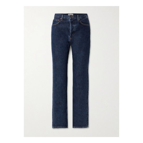 90s 핀치 웨이스트 하이라이즈 스트레이트 진 다크 데님 46376663162898686