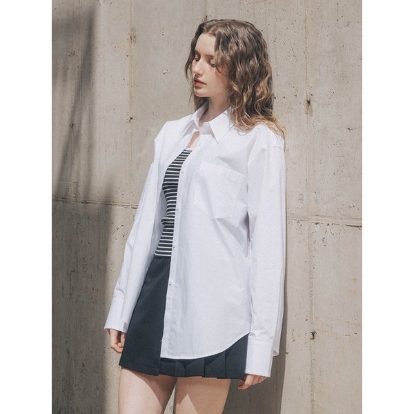 SAC 로고 오버핏 포플린 셔츠 화이트 4W2417001