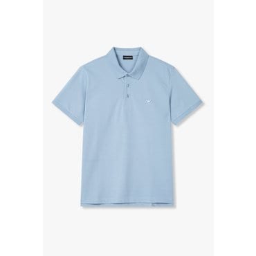 EMPORIO ARMANI 남성 이글 패치 비치웨어 폴로 셔츠 (0815115007)