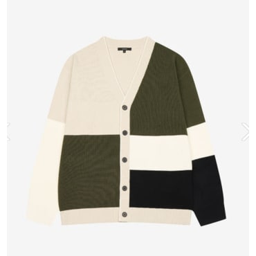 파렌하이트 [FAHREN] 25S/S 컬러 블록 배색 가디건 (FKUCA8332-BE)