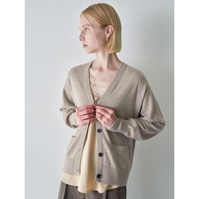 Woven Patch belted cardigan (BE)