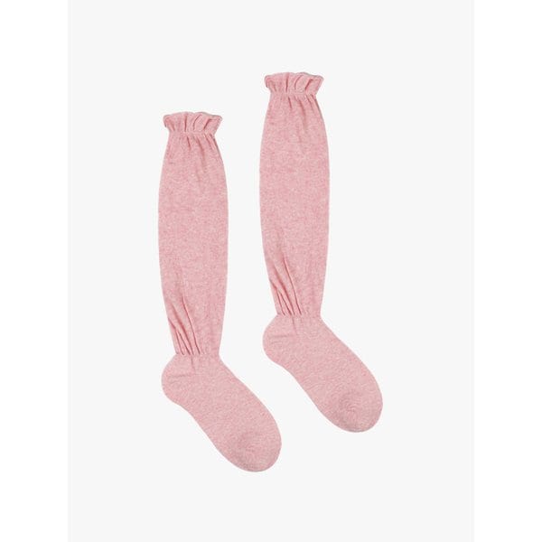 FRILL SEE-THROUGH KNEE SOCKS_PINK