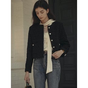 Single breasted nana tweed jacket_Black