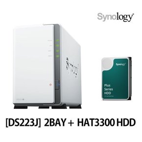 시놀로지 Synology DS223J NAS 2베이 [8TB] [4TB×2] Synology HAT3300 /정식판매점