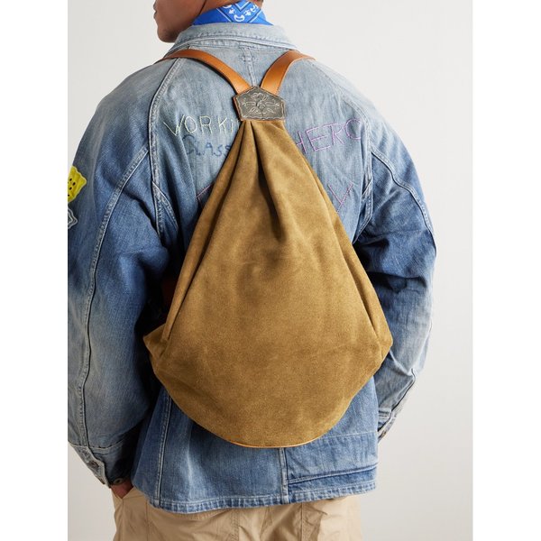 하비 메디신 장식 가죽 트리밍 스웨이드 백팩 46376663162925225