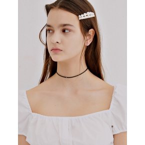 Mini Ring drop Leather Choker